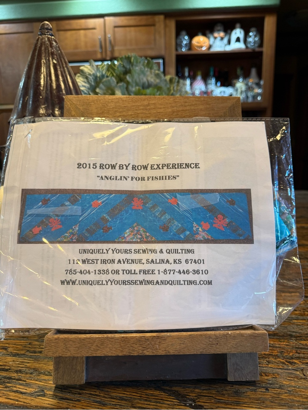 2015 Row By Row Experience "Anglin' for Fishies" Sewing Quilt Pattern Fabric Inc